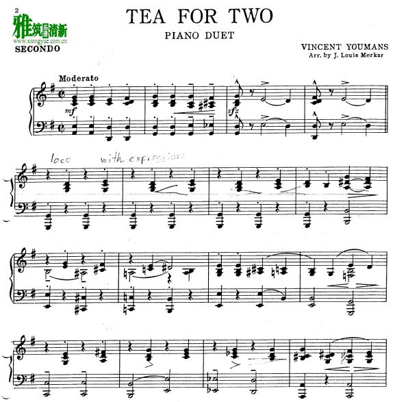 Tea for Two鸳鸯茶四手联弹谱2