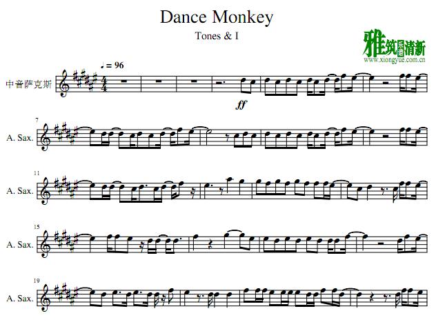 Dance Monkey萨克斯谱