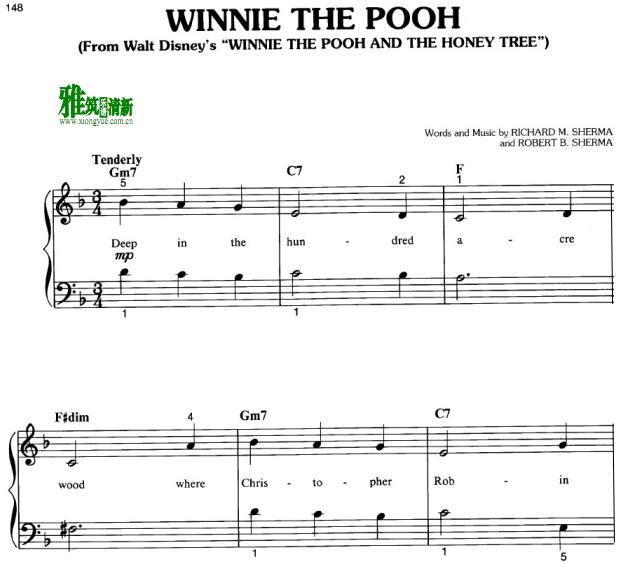 小熊维尼Winnie the Pooh钢琴谱