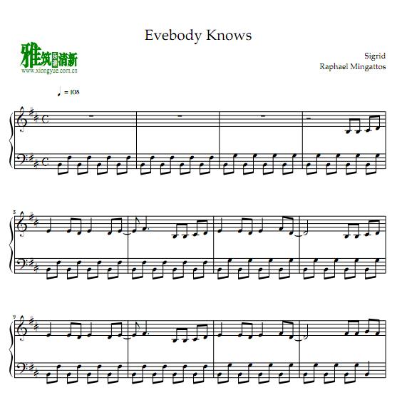 正义联盟主题曲 Everybody Knows钢琴谱