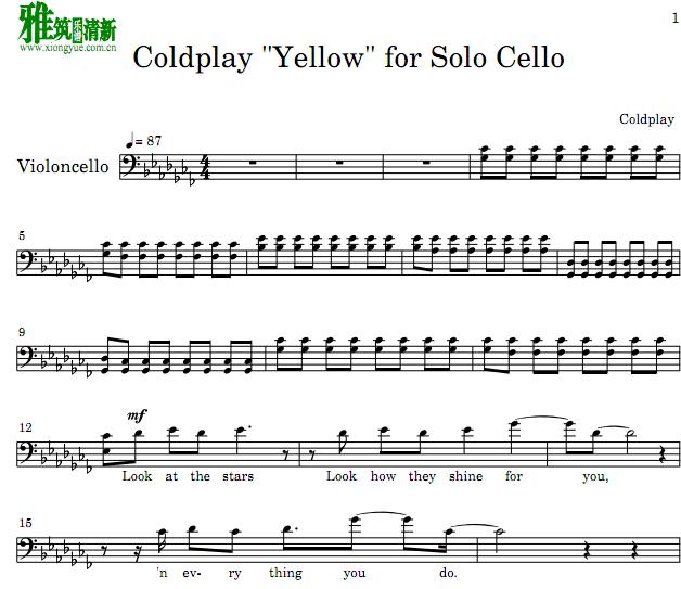Coldplay -Yellow大提琴