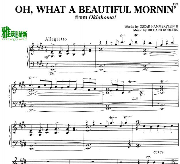 Oh, What a Beautiful Mornin声乐谱1