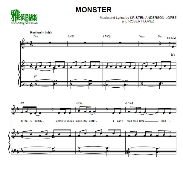 音乐剧《冰雪奇缘》Monster 正谱