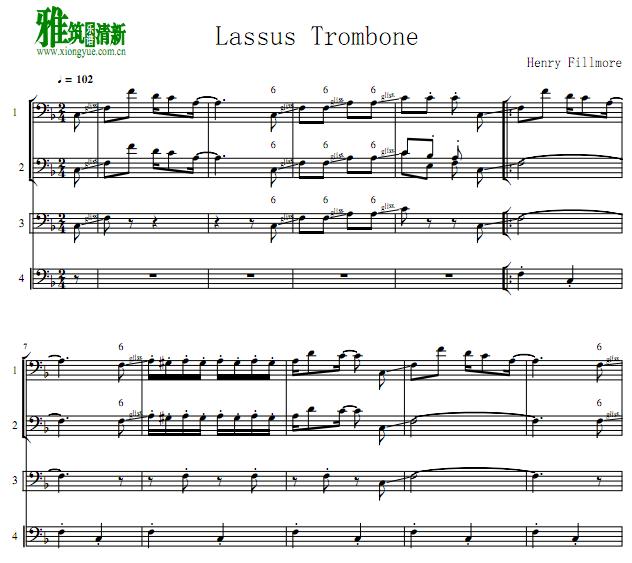 拉索斯长号四重奏谱Lassus Trombone