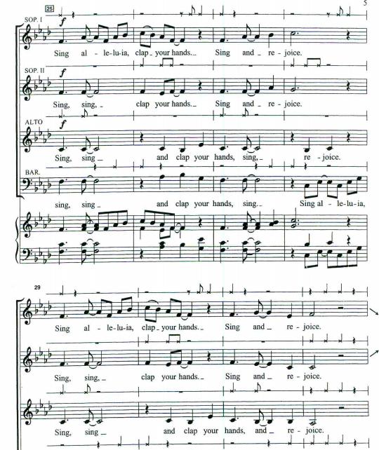 Sing Hallelujah Clap Your Hands 阿卡贝拉合唱钢琴伴奏谱2