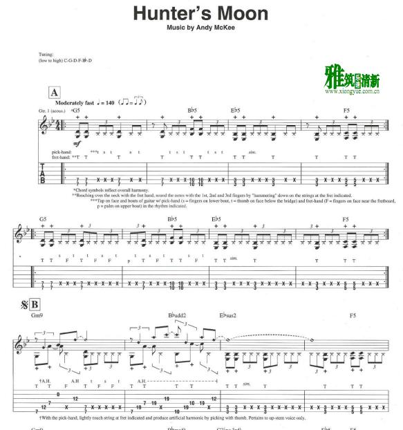 Andy McKee版Hunter's Moon吉他谱