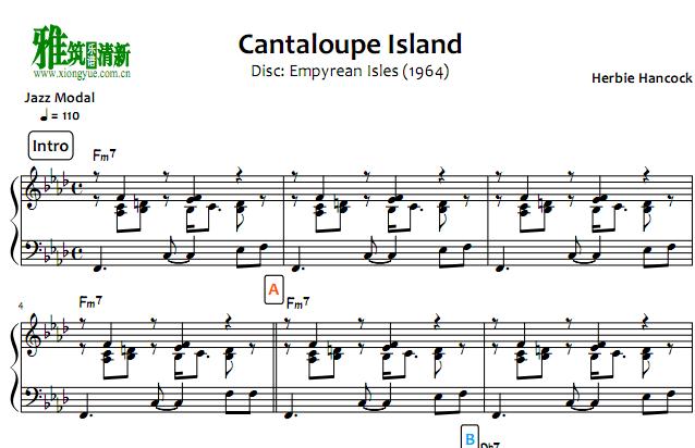 哈密瓜岛钢琴谱 - Cantaloupe Island钢琴谱