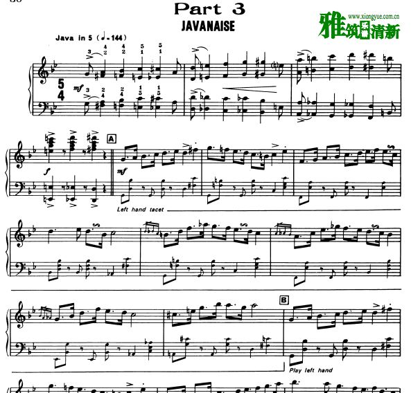 Claude Bolling - Javanaise长笛和爵士钢琴三重奏谱