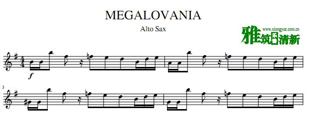 MEGALOVANIA中音萨克斯谱