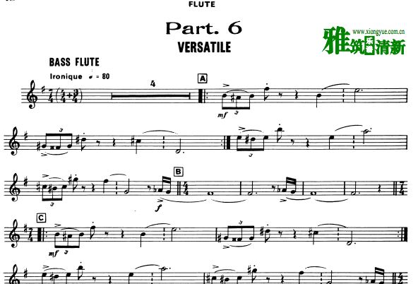 克劳博林 Versatile长笛和爵士钢琴三重奏谱 长笛谱