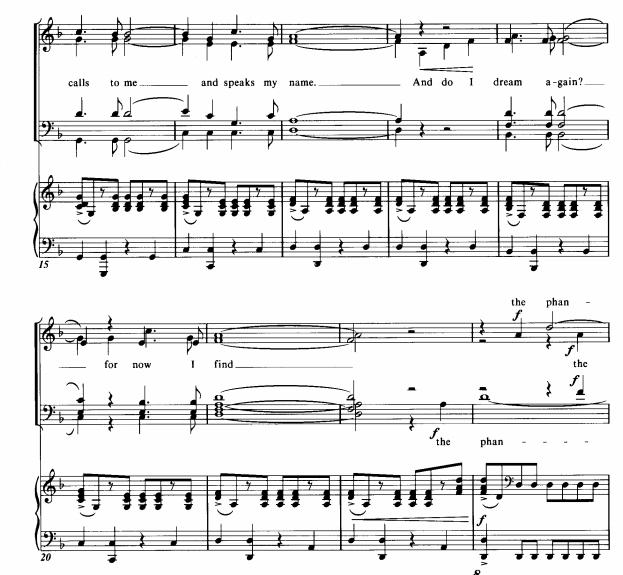 歌剧魅影the phantom of the opera四声部合唱钢琴伴奏谱