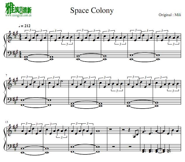 Mili - Space Colony钢琴谱