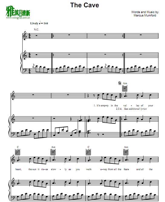 Mumford & Sons - The Cave钢琴谱
