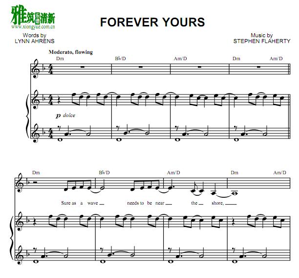 Once On This Island - Forever Yours 正谱 钢琴伴奏谱