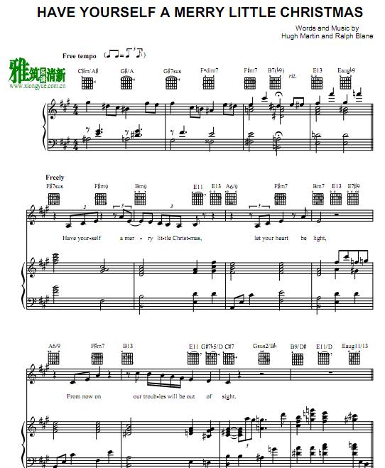 Have Yourself a Merry Little Christmas歌谱 正谱