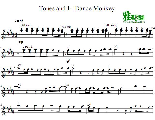 dance monkey次中音萨克斯