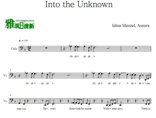 Idina Menzel - Into the Unknown大提琴谱