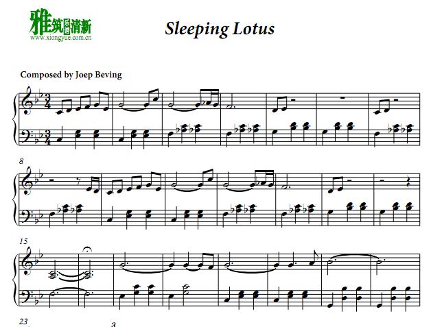 Joep Beving - Sleeping Lotus钢琴谱