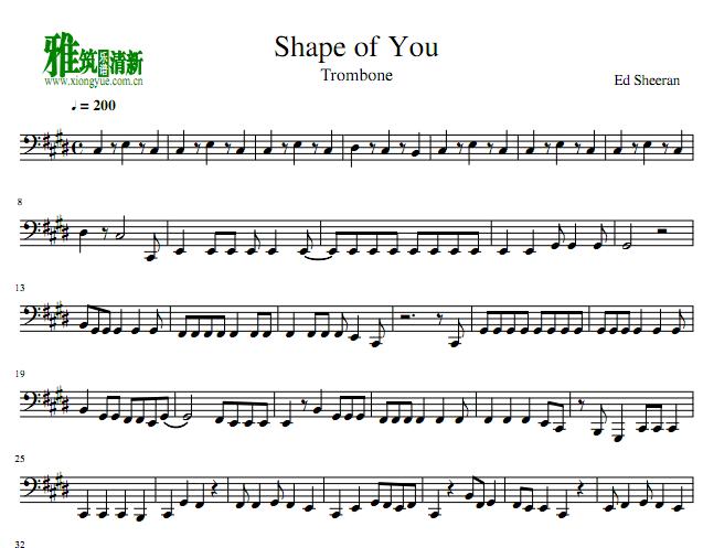 Shape of You长号谱