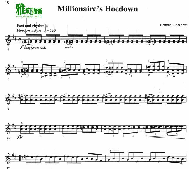 CLEBANOFF - Millionaire's Hoedown小提琴谱