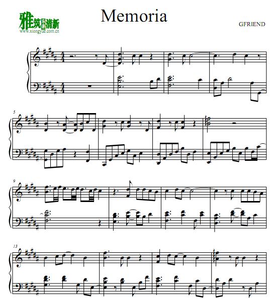 GFRIEND - Memoria钢琴谱 