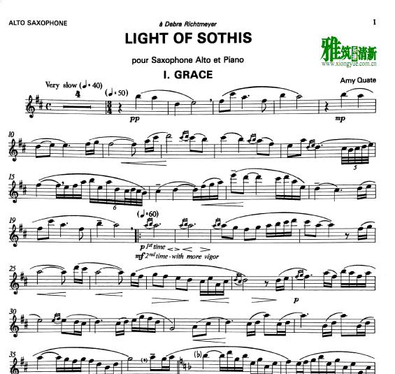 Light of Sothis - 天狼星之光萨克斯谱