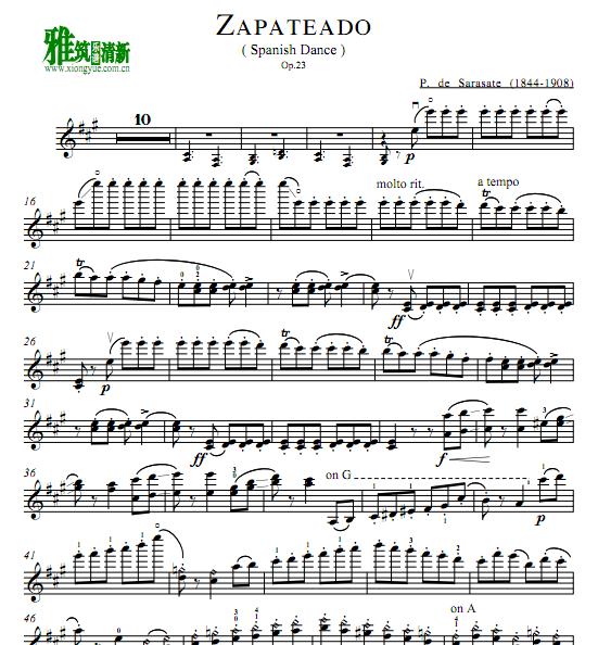 Zapateado木屐舞曲 小提琴谱