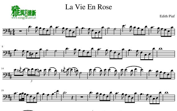 玫瑰人生La Vie En Rose大提琴谱