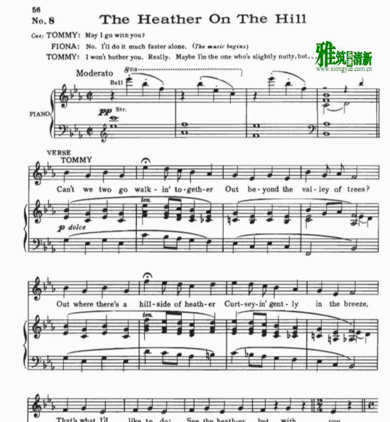  Brigadoon南海天堂The Heather on the Hill钢琴谱