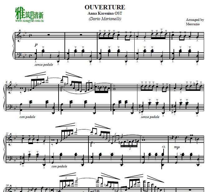 Anna Karenina - OUVERTURE钢琴谱