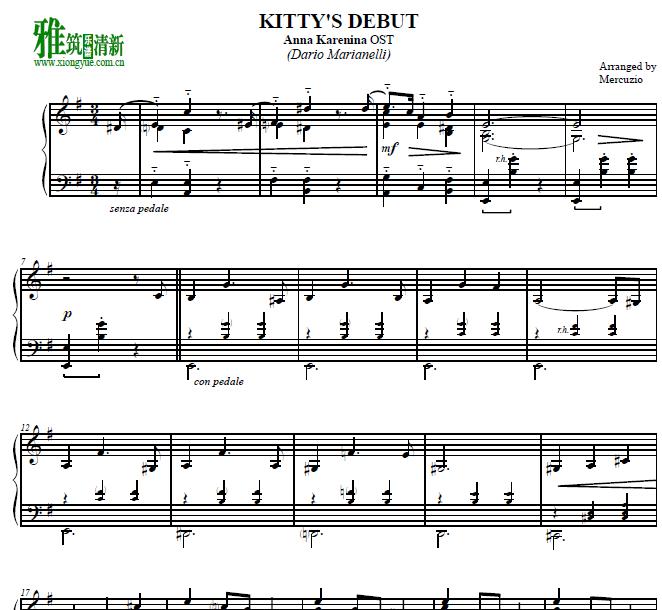 Anna Karenina OST - KITTY'S DEBUT钢琴谱