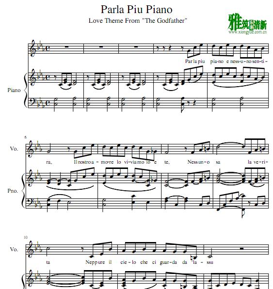Parla Piu Piano钢琴谱