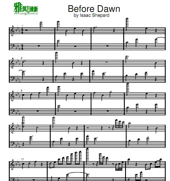 isaac shepard - before dawn钢琴谱