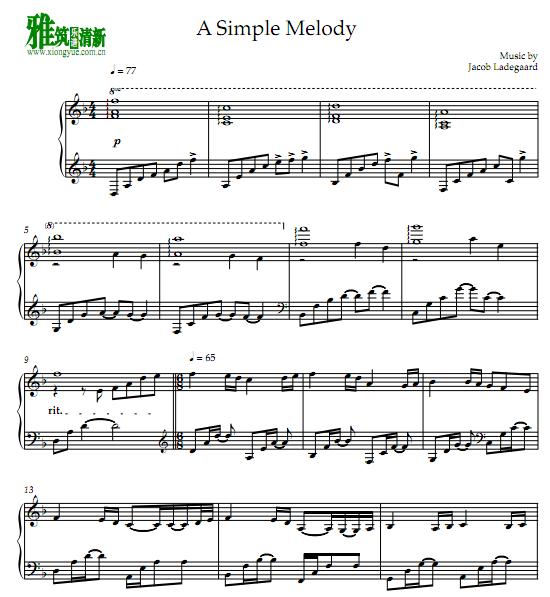Jacobs Piano - A Simple Melody钢琴谱