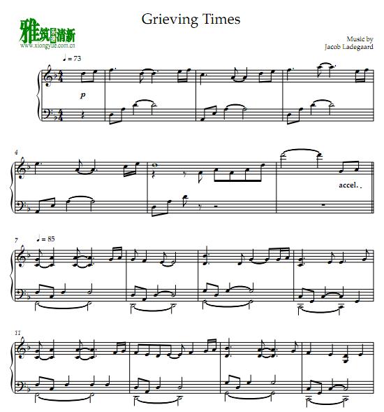 Jacobs Piano - Grieving Times钢琴谱