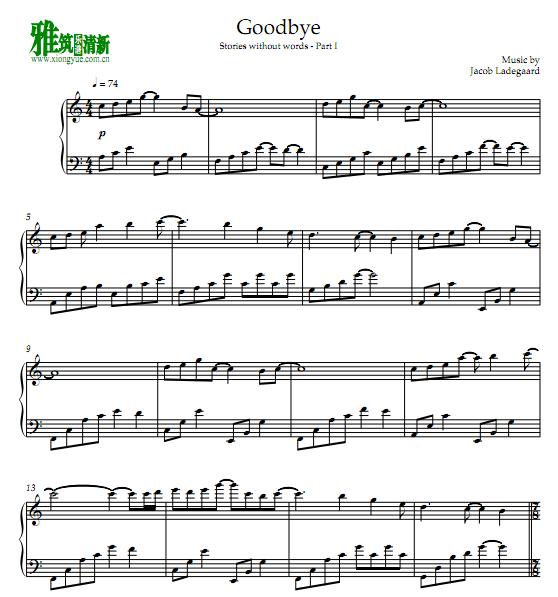 Jacobs Piano - Goodbye钢琴谱