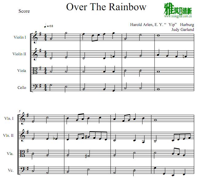 Over the Rainbow弦乐四重奏谱