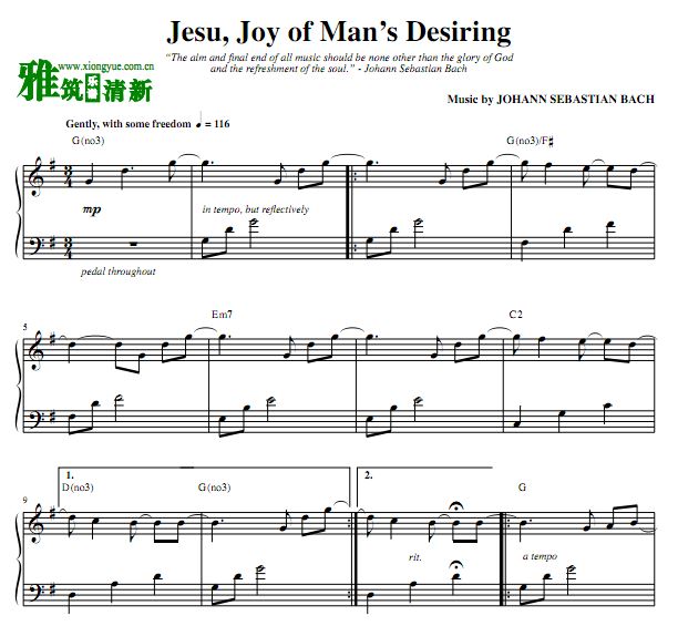 Stanton Lanier - Jesu, Joy of Man's Desiring钢琴谱