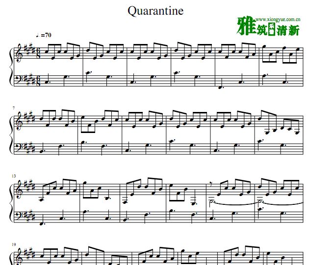 First Man - Quarantine钢琴谱