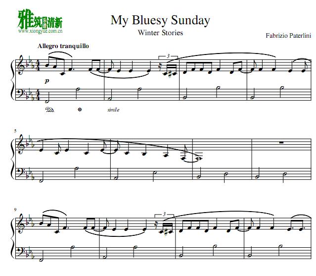 Fabrizio Paterlini - My Bluesy Sunday钢琴谱