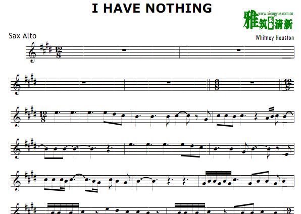 I Have Nothing 萨克斯谱