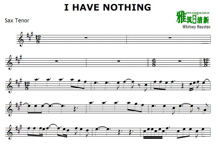 I Have Nothing 次中音萨克斯谱