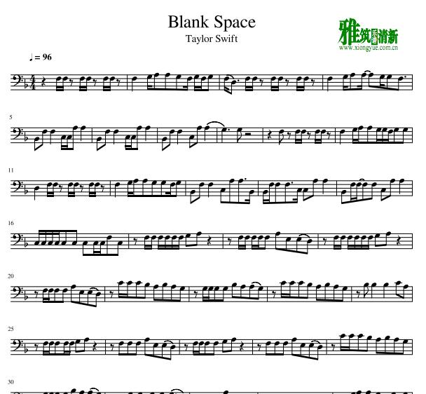 Blank Space大提琴谱