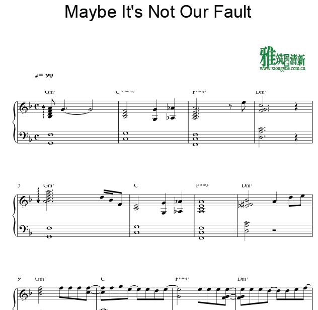白艺潾 - Maybe It's Not Our Fault钢琴谱