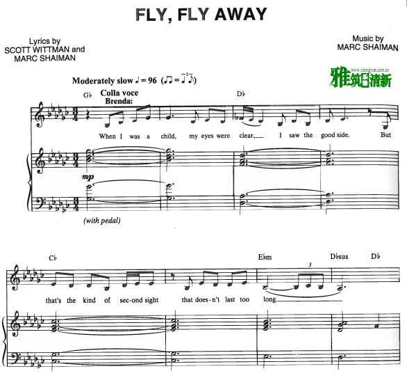 猫鼠游戏 Catch Me If You Can - Fly, Fly Away钢琴谱