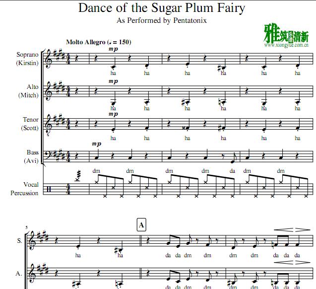 Pentatonix - 糖果仙子之舞-Dance of the Sugar Plum Fairy阿卡贝拉谱