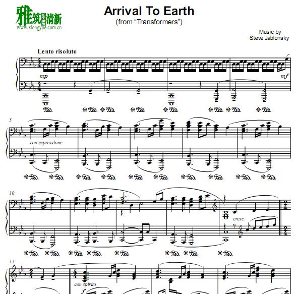 Leiki Ueda版Arrival to Earth钢琴谱