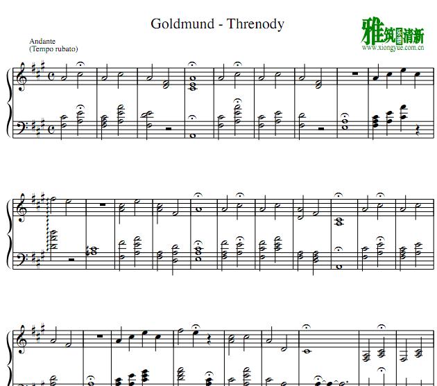 Goldmund - Threnody钢琴谱