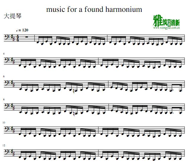 Music for a found harmonium 大提琴谱