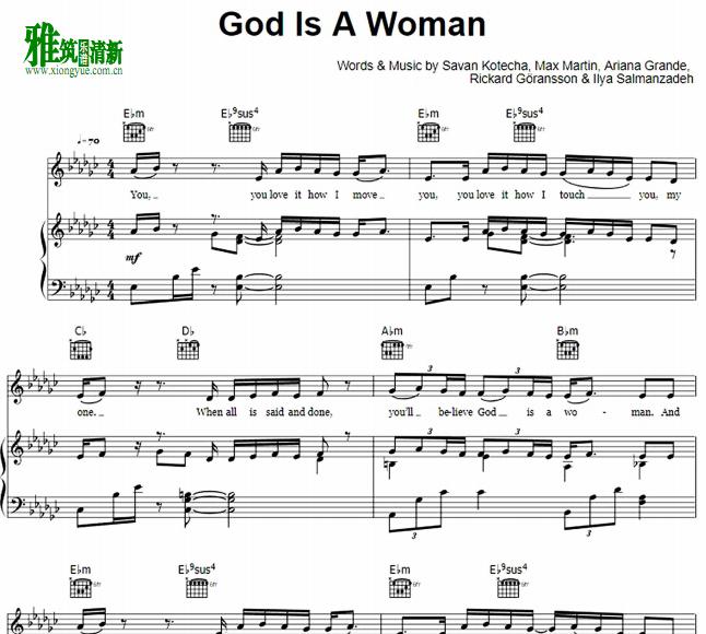 Ariana Grande - God Is A Woman钢琴谱